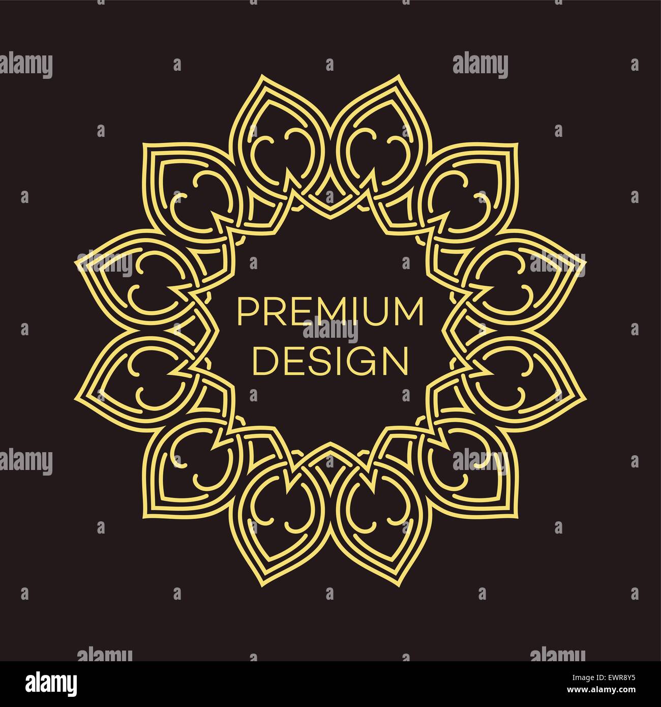 Vector geometric frame in mono line style. Monogram design element ...