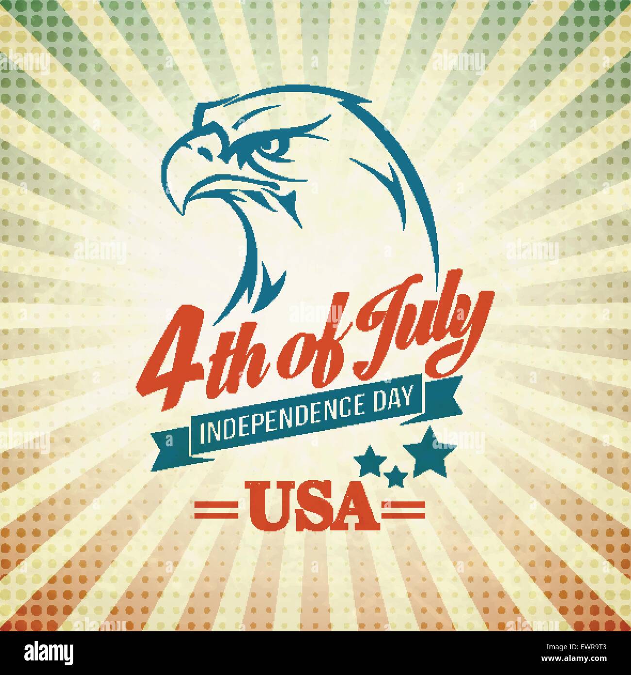 Independence Day holiday card with typography and an eagle. Vector ...