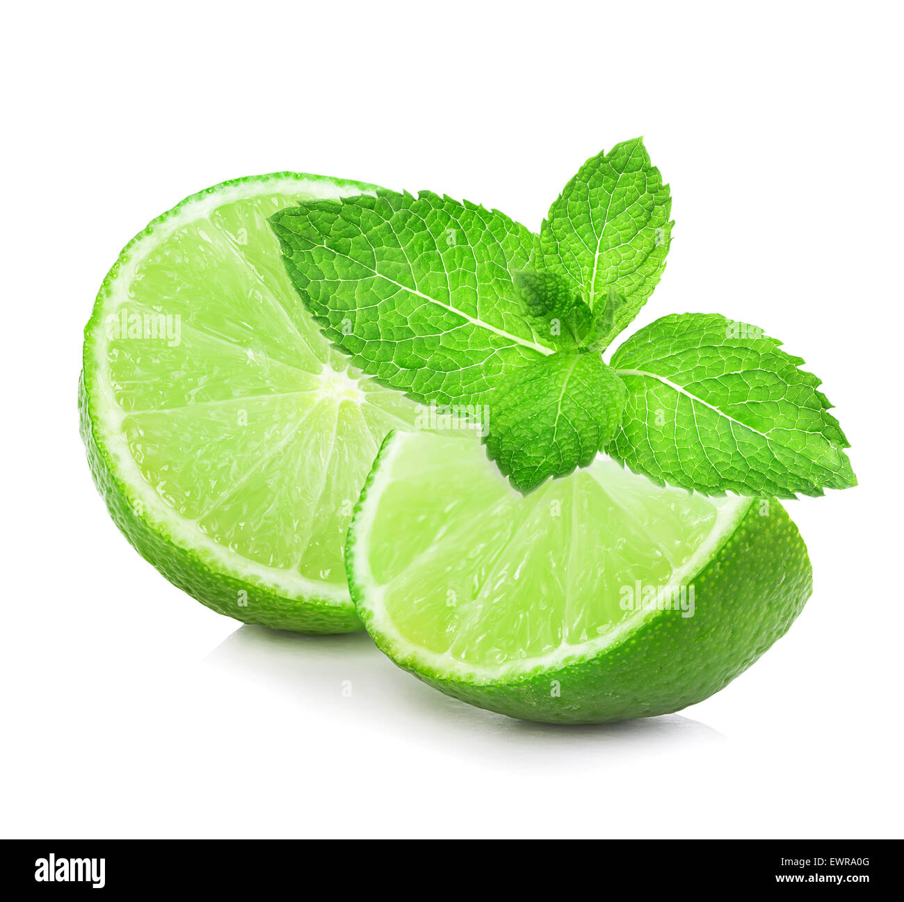 Lime and mint isolated on a white background Stock Photo Alamy