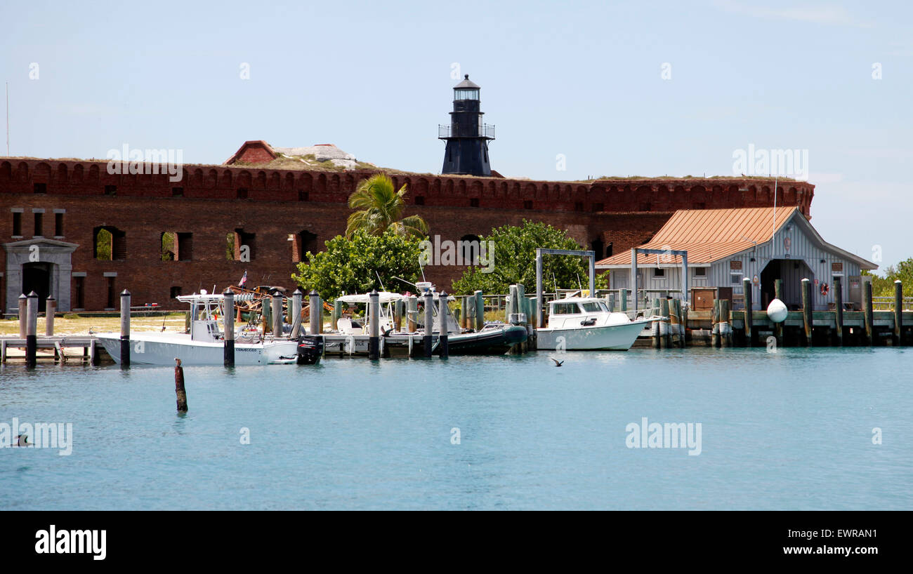 Dry Tortugas National Park is home to extensive coral reefs, beaches and the historic Fort Jefferson. Stock Photo