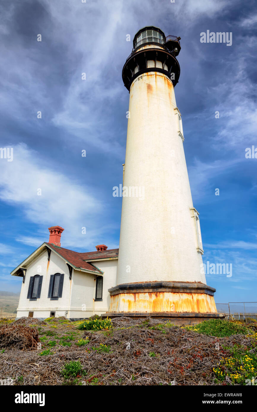 Pigeon Point Lighthouse in Pescadero, California Stock Photo