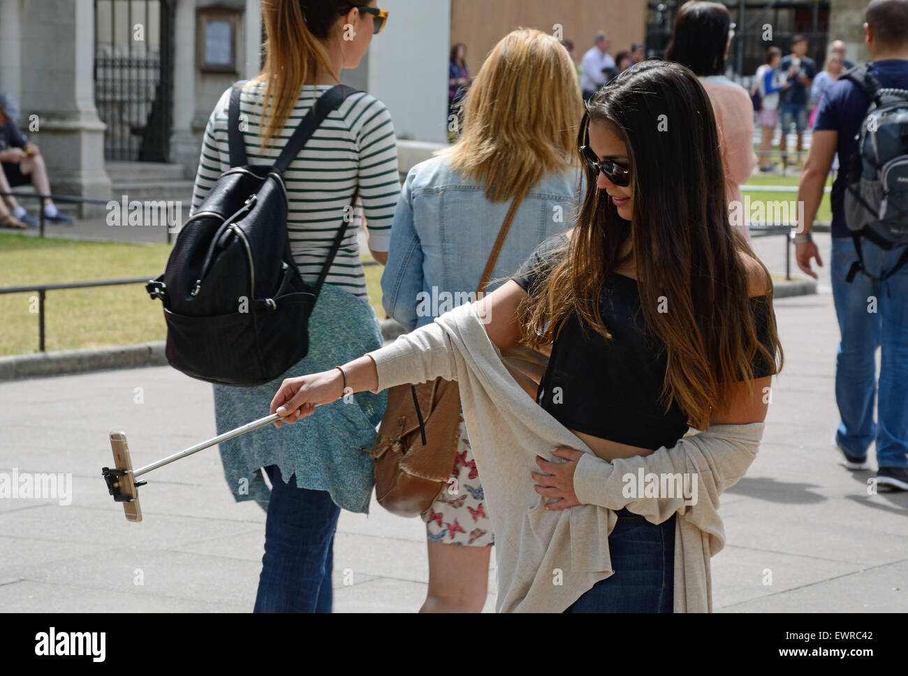 Selfie stick London. England. Stock Photo