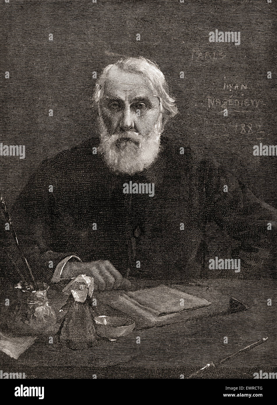 Ivan Sergeyevich Turgenev,1818 – 1883.  Russian novelist, short story writer and playwright. Stock Photo