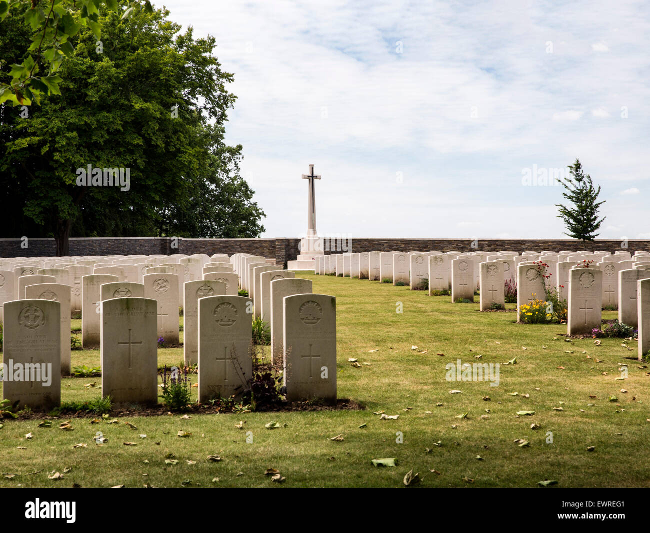 Sanctuary Wood Great War Cemetery near Ypres (Ieper) in Belgium Stock Photo