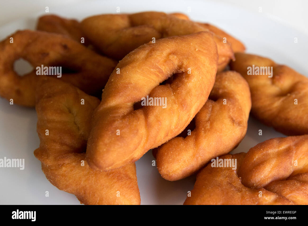 fresh Icelandic kleinur donuts Stock Photo