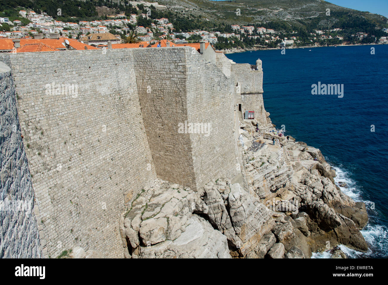 part of old city wall, dubrovnik, croatia Stock Photo