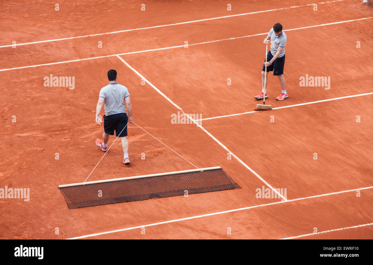 French Open,Roland Garros tennis tournament held on the red clay surface  annually in May,June, in Paris, France Stock Photo - Alamy