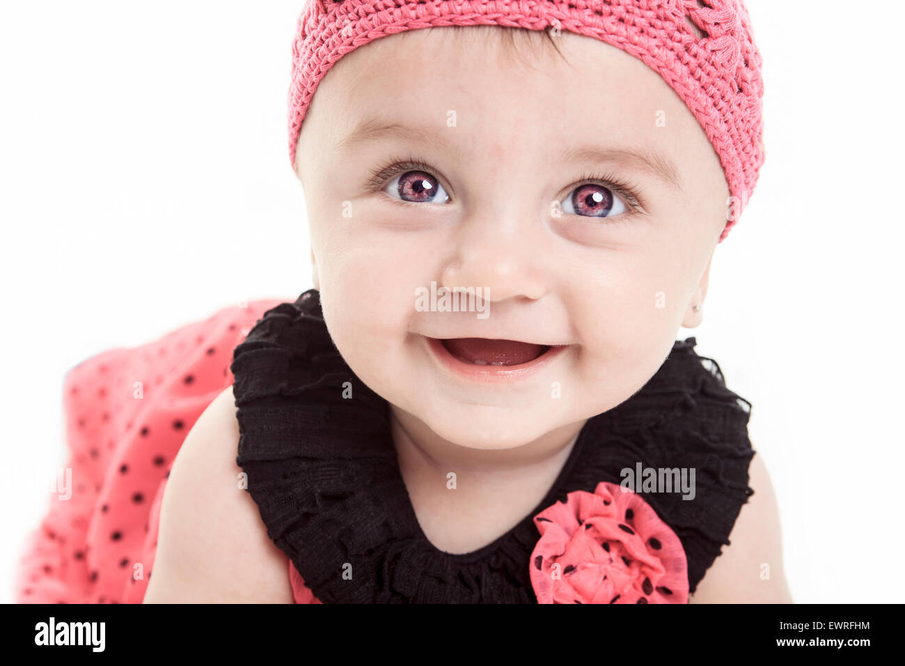 cute little baby girl pink Stock Photo Alamy