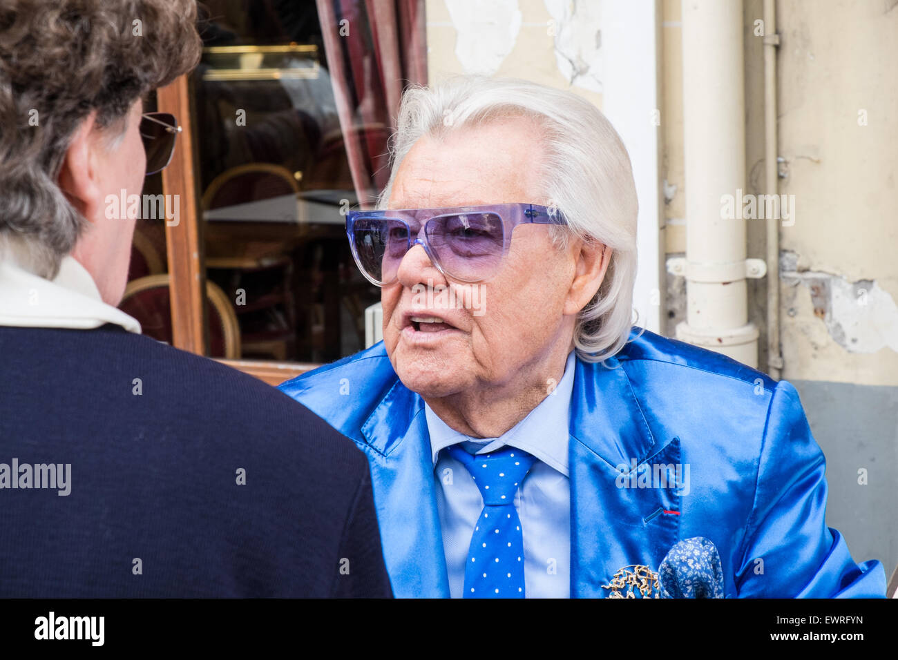 Theatre,director,Michou,blue,clothing,Montmartre,Paris,France Stock Photo
