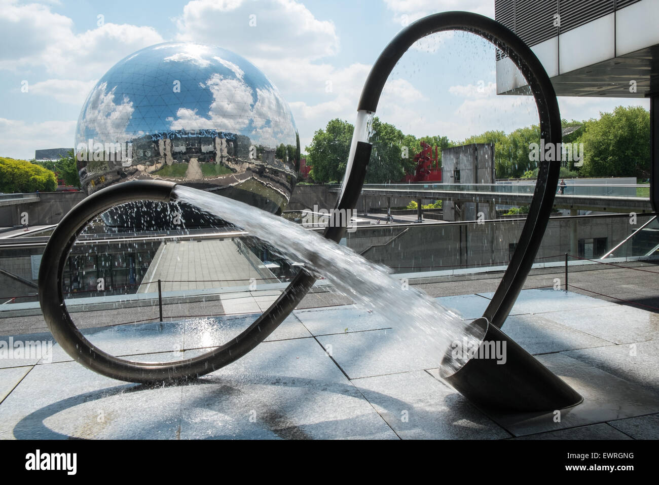 Parc de la Villette,science and cultural zone,district, including City of Science and industry,gardens,follies,concert venues. Stock Photo