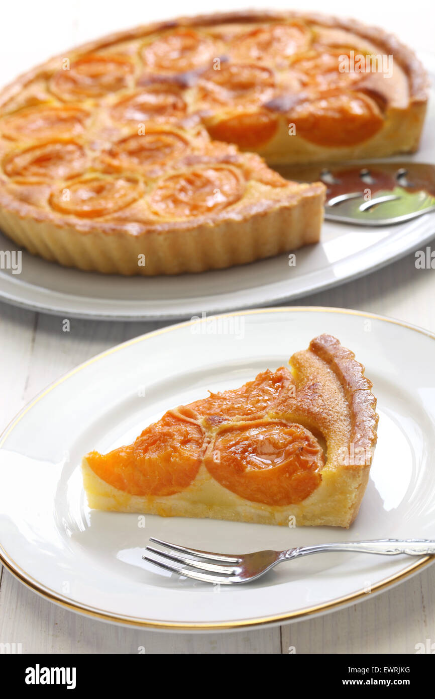apricot tart, tarte aux abricots Stock Photo