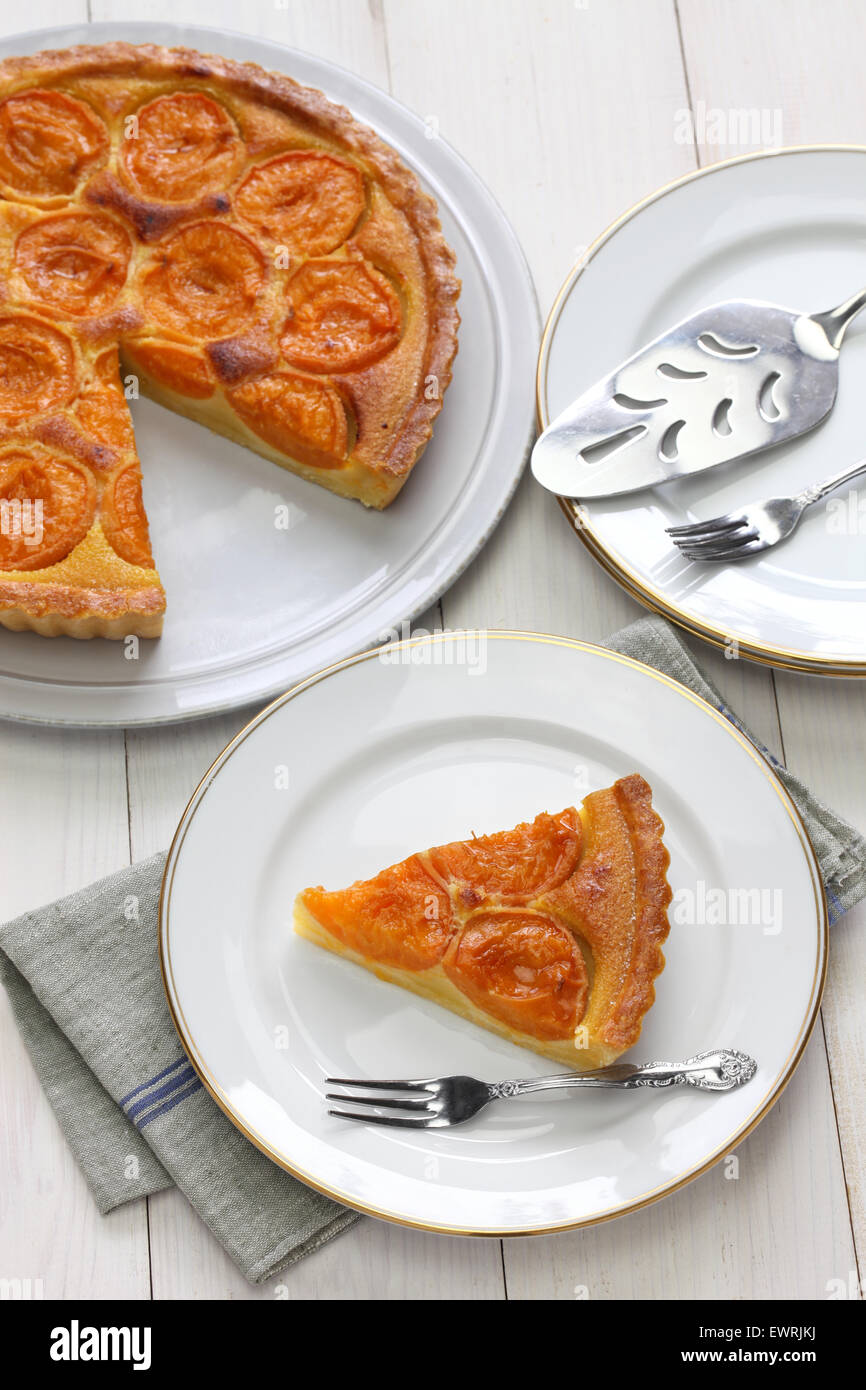 apricot tart, tarte aux abricots Stock Photo