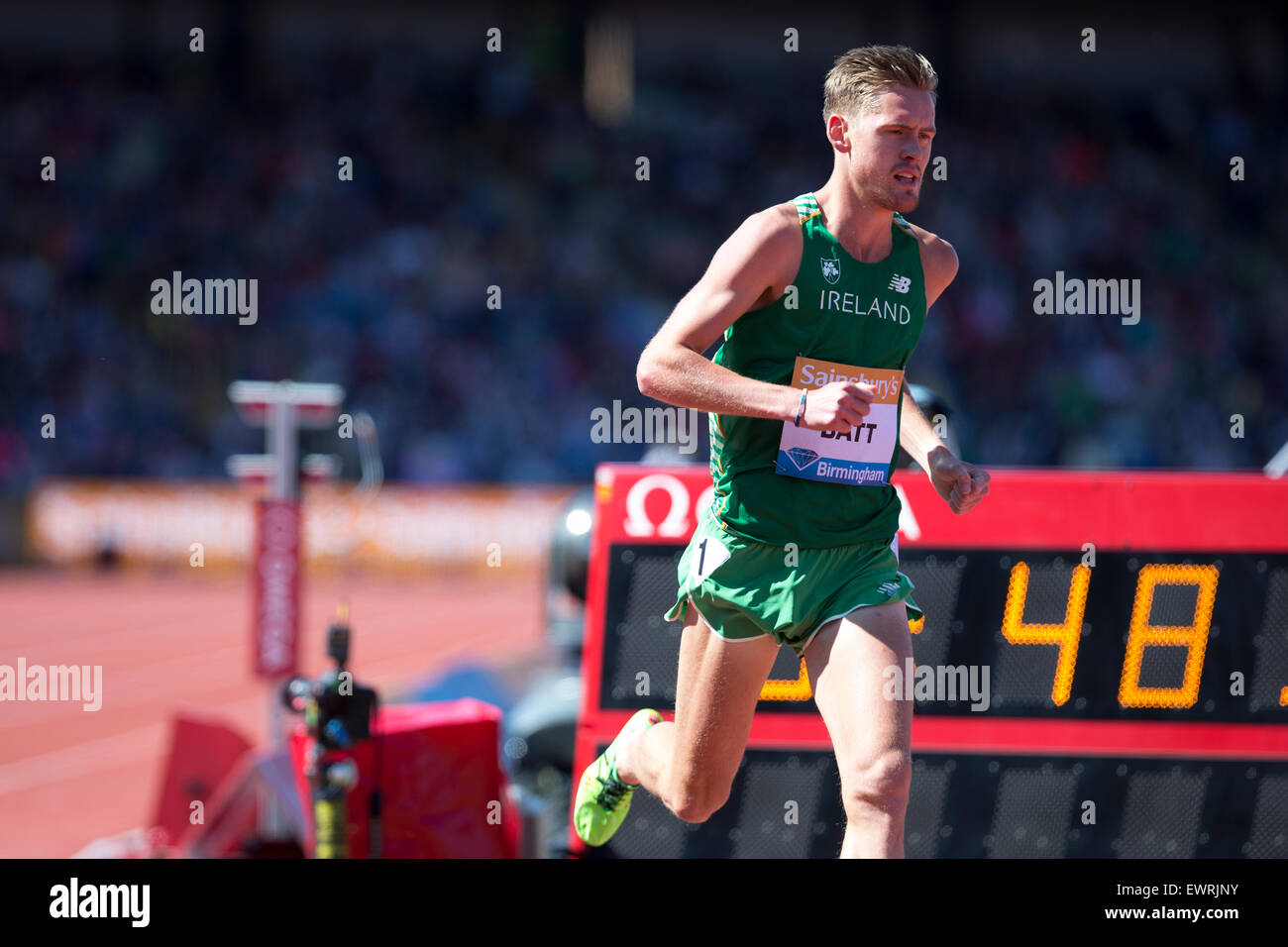 Kevin BATT, Men's 5000m, IAAF Diamond League 2015, Alexander Stadium, Birmingham, UK, 7th June 2015. Stock Photo