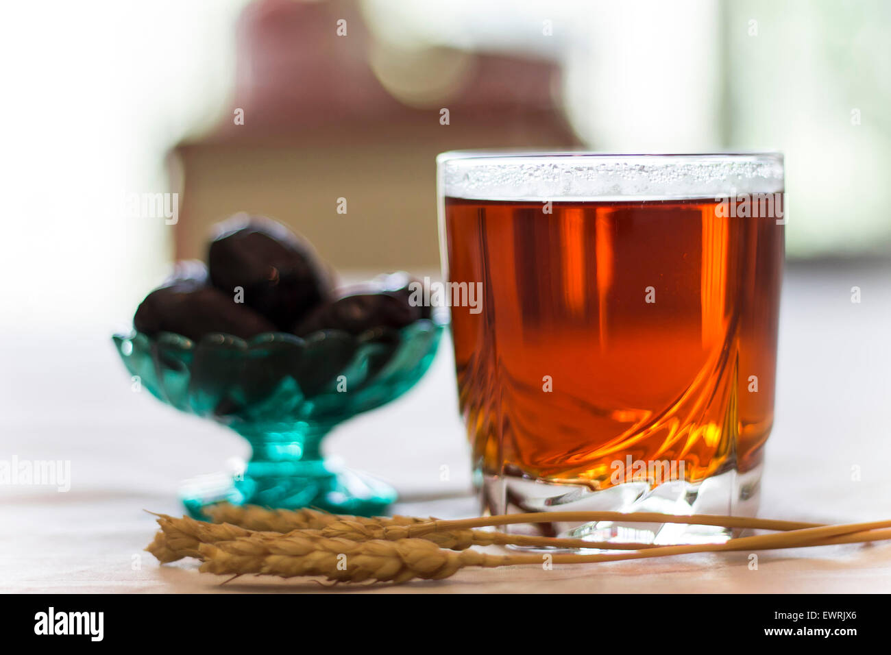 tea and date for iftar Stock Photo