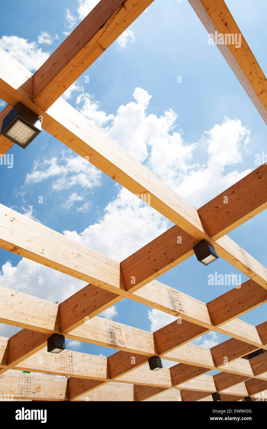 EXPO 2015 pavilion roofing detail and material of construction, Milan, Italy Stock Photo