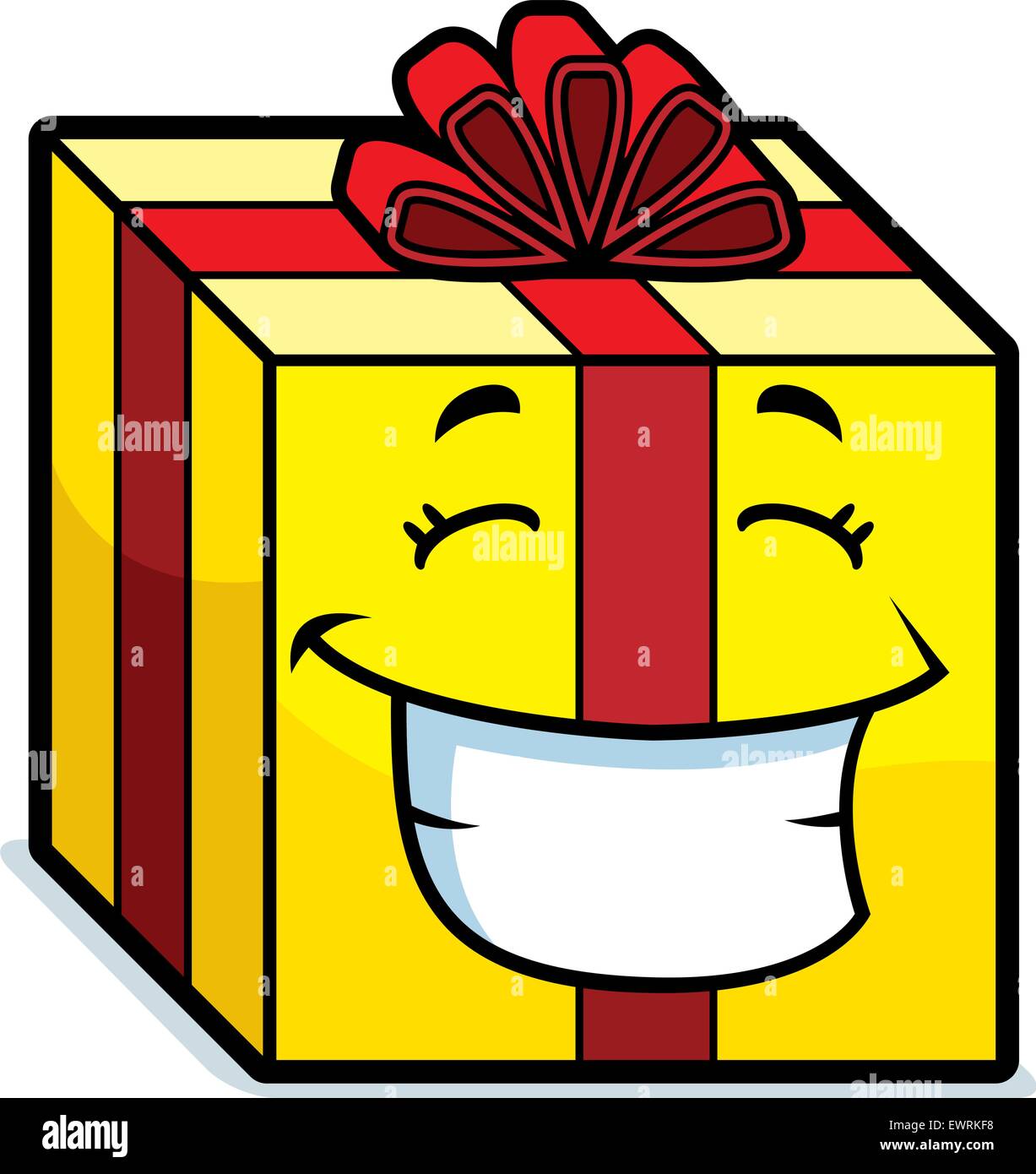 A cartoon wrapped gift smiling and happy Stock Vector Image & Art - Alamy