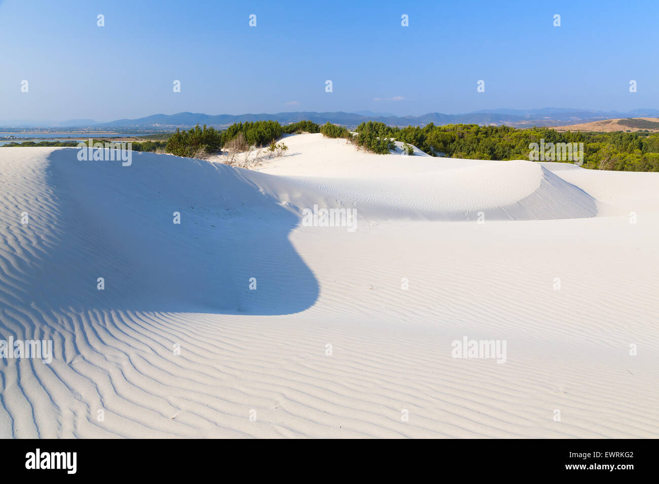 Dune of white sand Stock Photo