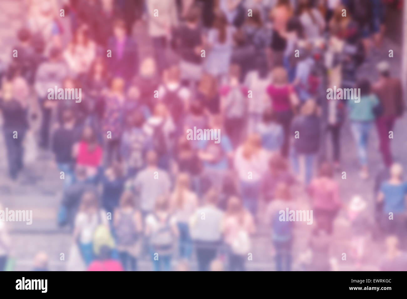 General Public Opinion Blur Background, Aerial View with Unrecognizable Crowded Population Out of Focus, Blurred Crowd of People Stock Photo