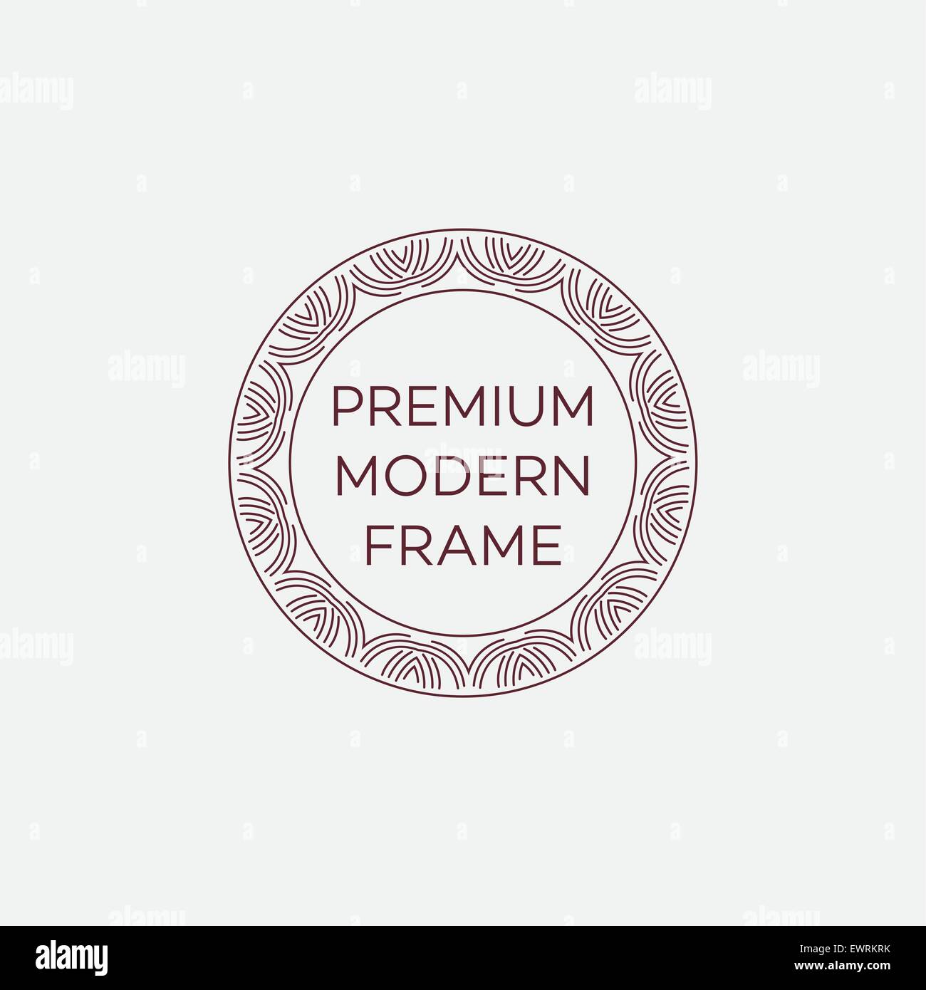 Vector geometric frame in mono line style. Monogram design element ...