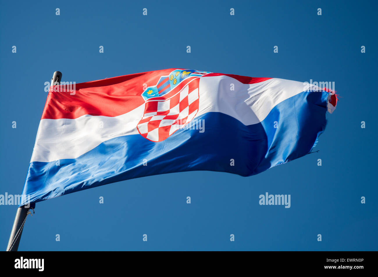 croatian flag,dubrovnik, croatia Stock Photo