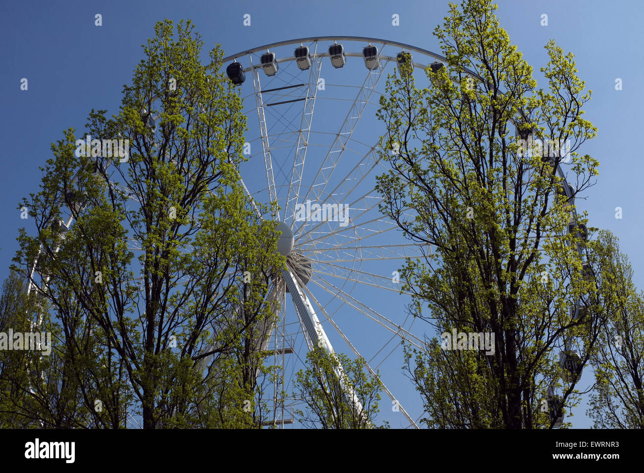 Big Wheel attraction in Piccadilly Gardens Manchester England UK Stock Photo