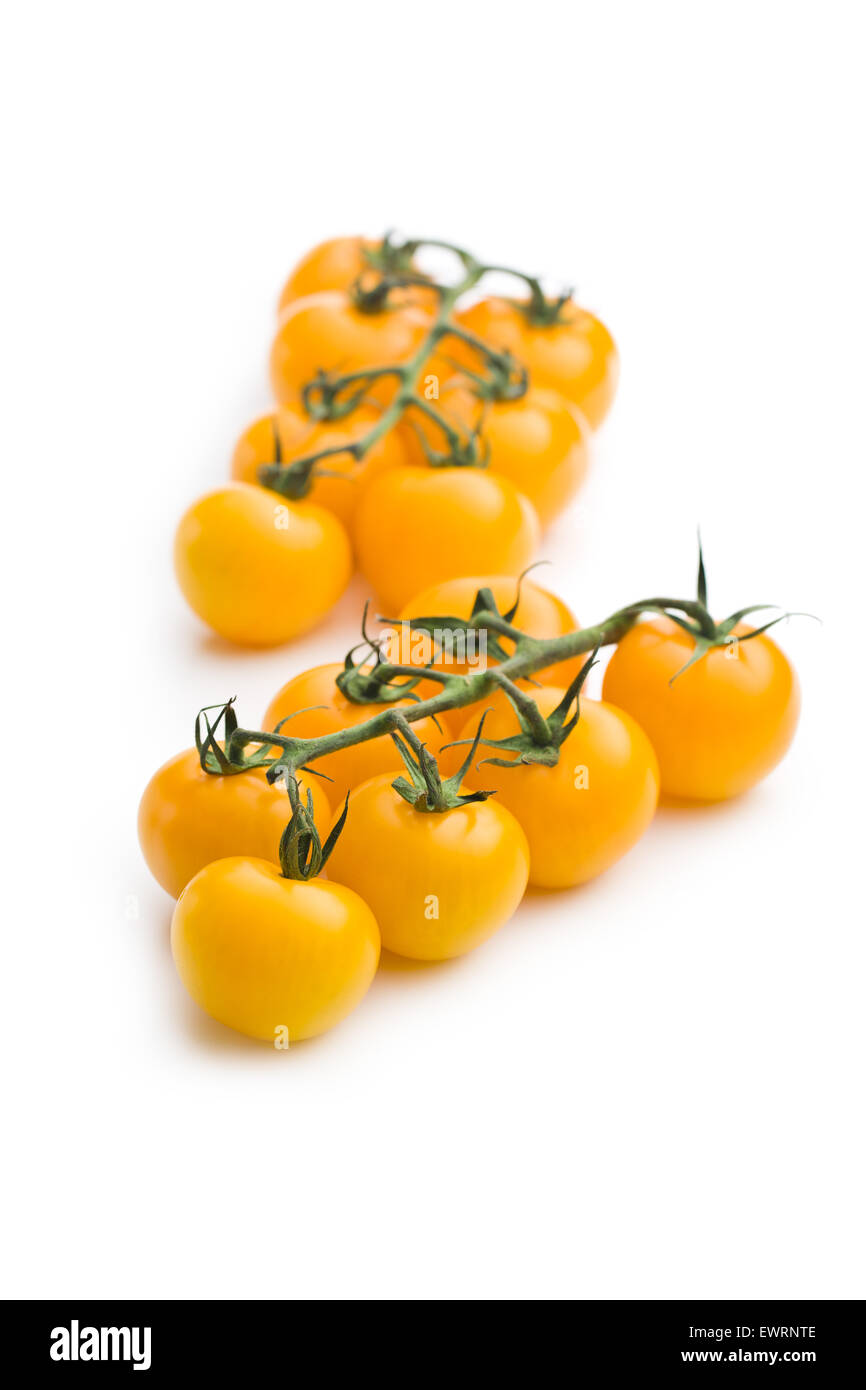 yellow tomatoes on white background Stock Photo Alamy
