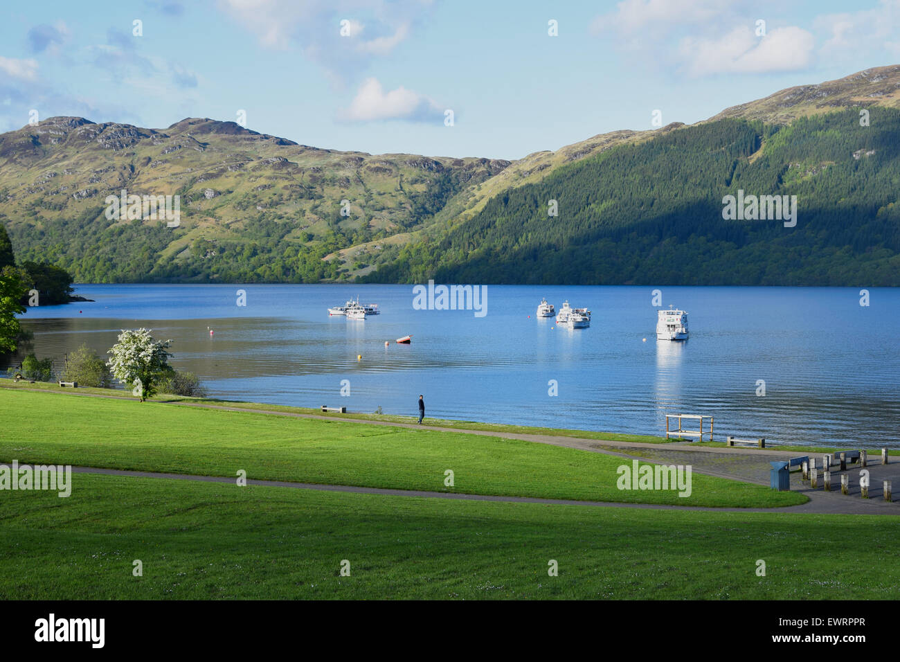 View over Loch Lomond from Tarbet, Scottish Highlands. Stock Photo