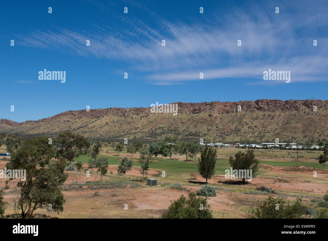 Australia, NT, Alice Springs. View of Alice Springs overlooking the