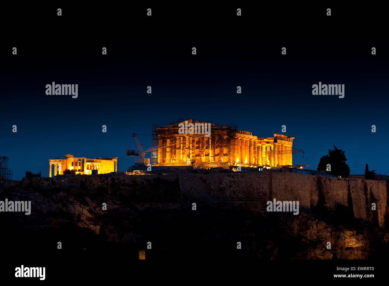 Athens, Greece. 30th June, 2015. A stormy night over the Acropolis of Athens, Greece. Credit:  Martin Garnham/Alamy Live News Stock Photo