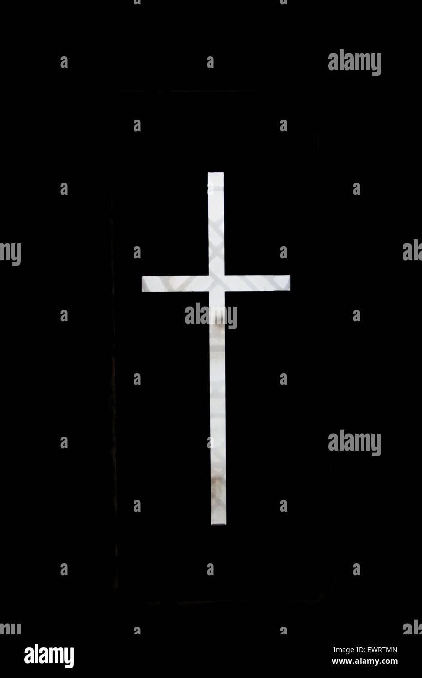 White cross on black background hi-res stock photography and images - Alamy