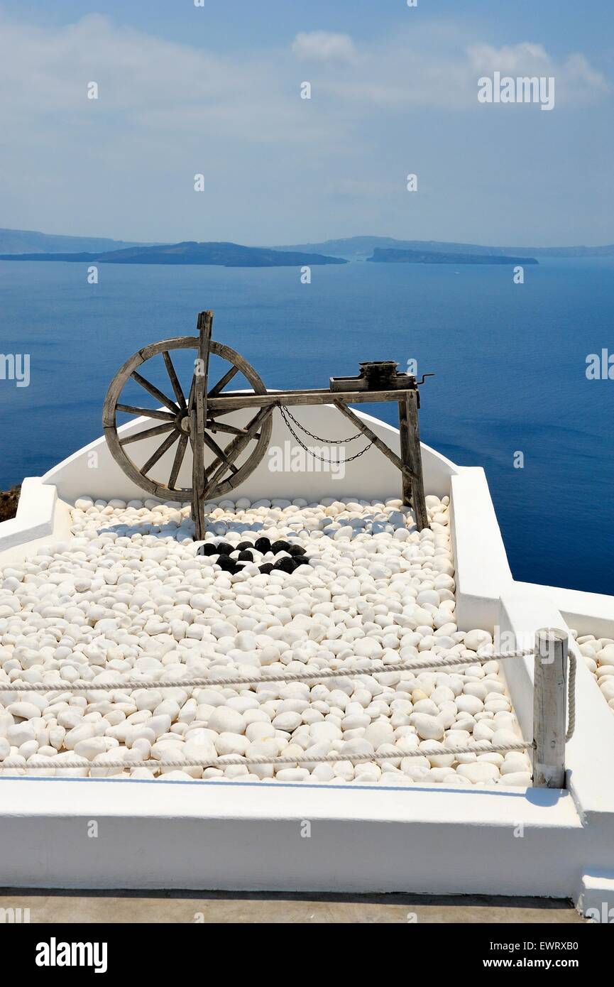 A Traditional Spinning Wheel, Oia, Santorini, Greece Stock Photo Alamy