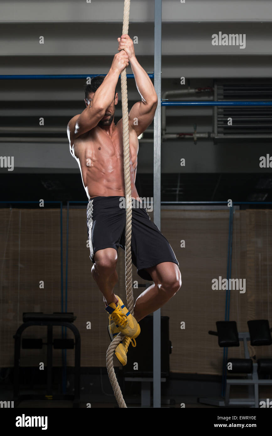 Climbing rope gymnasium hi-res stock photography and images - Alamy