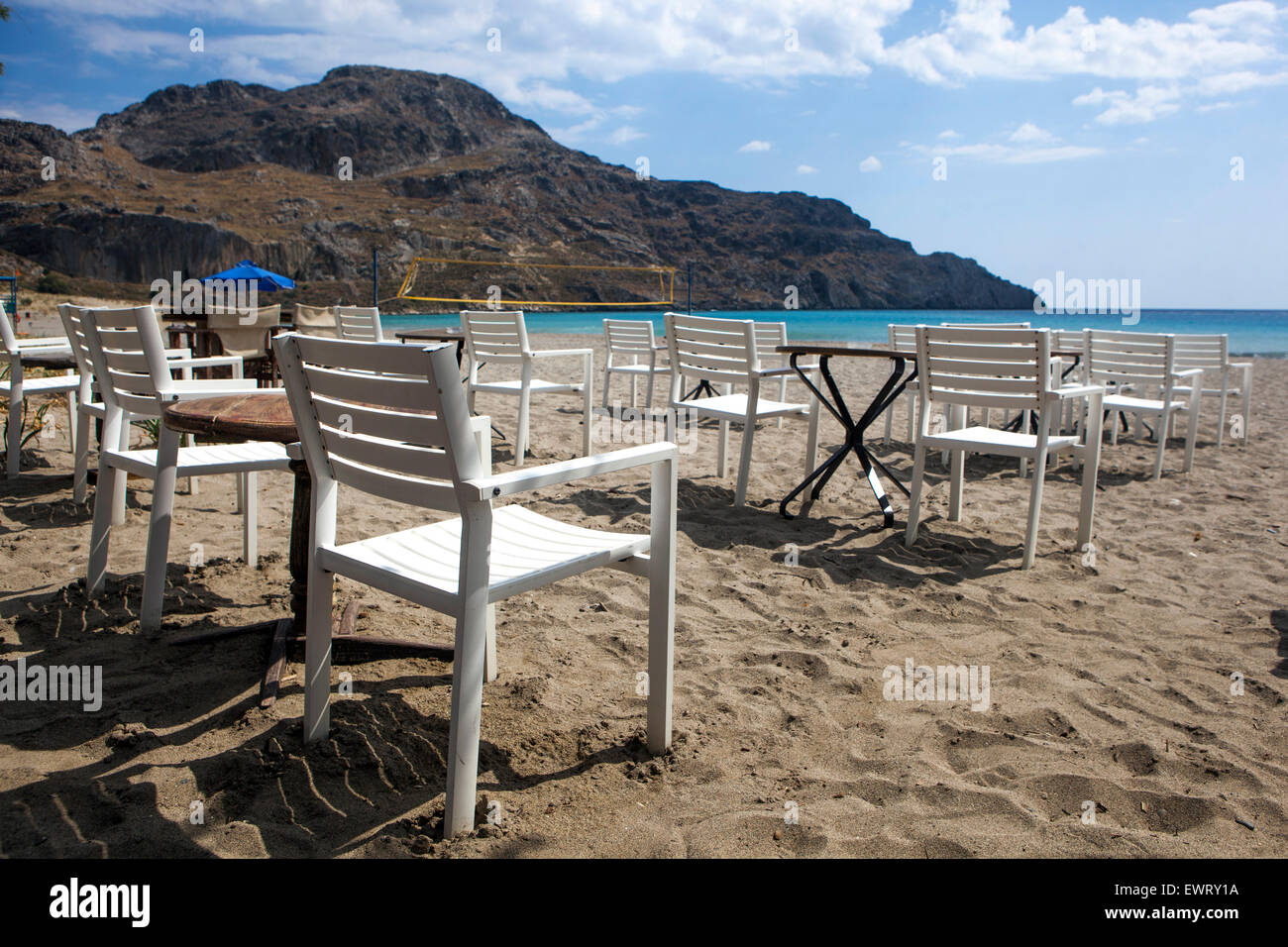 Beach of Plakias, South Crete Greece beach Stock Photo