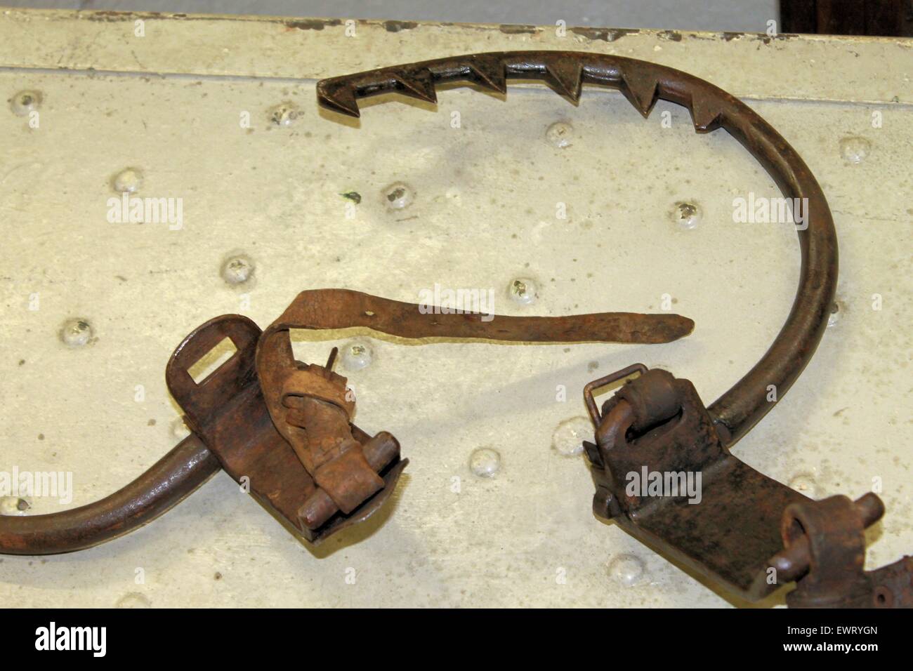 old rusted metal tools work used to climb Stock Photo