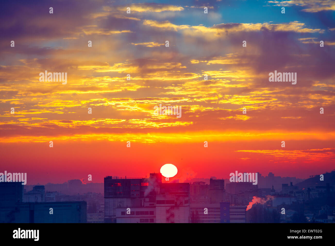 Orange sunset Stock Photo