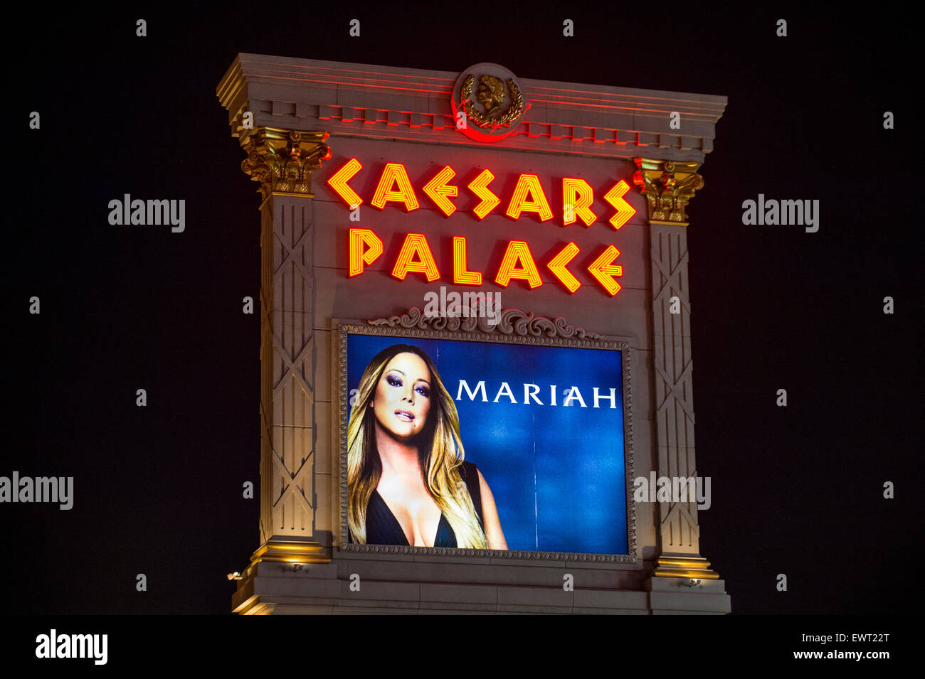 The Mariah Carey show poster at Caesars palace hotel in Las Vegas Stock Photo