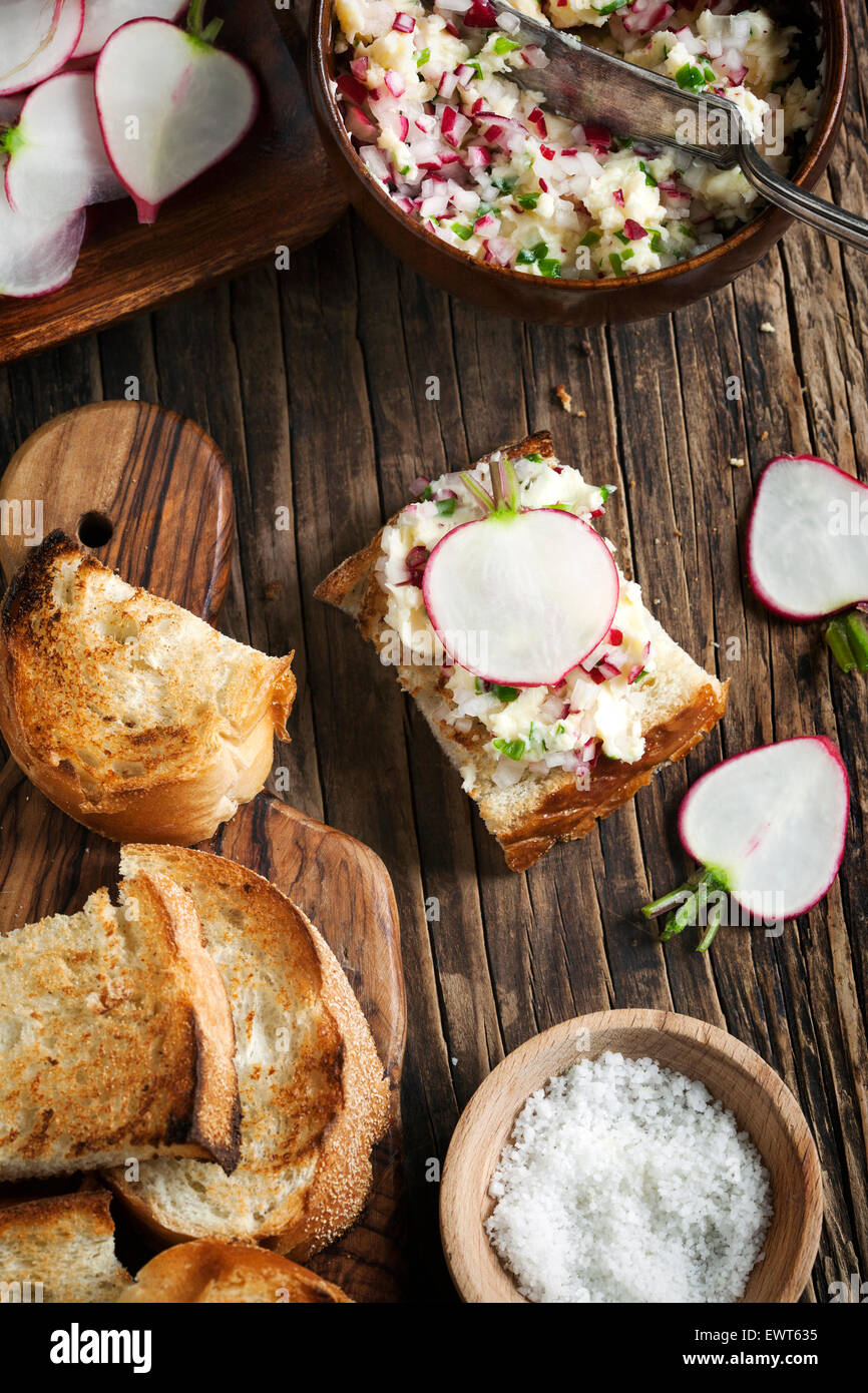 Radish butter Stock Photo Alamy