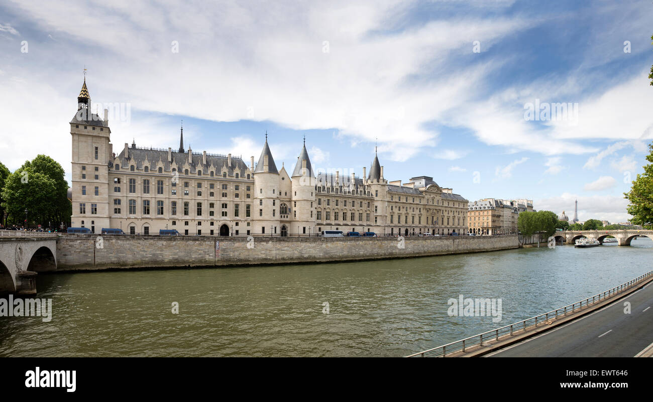Panoramic view of the Conciergerie in Paris, France Stock Photo