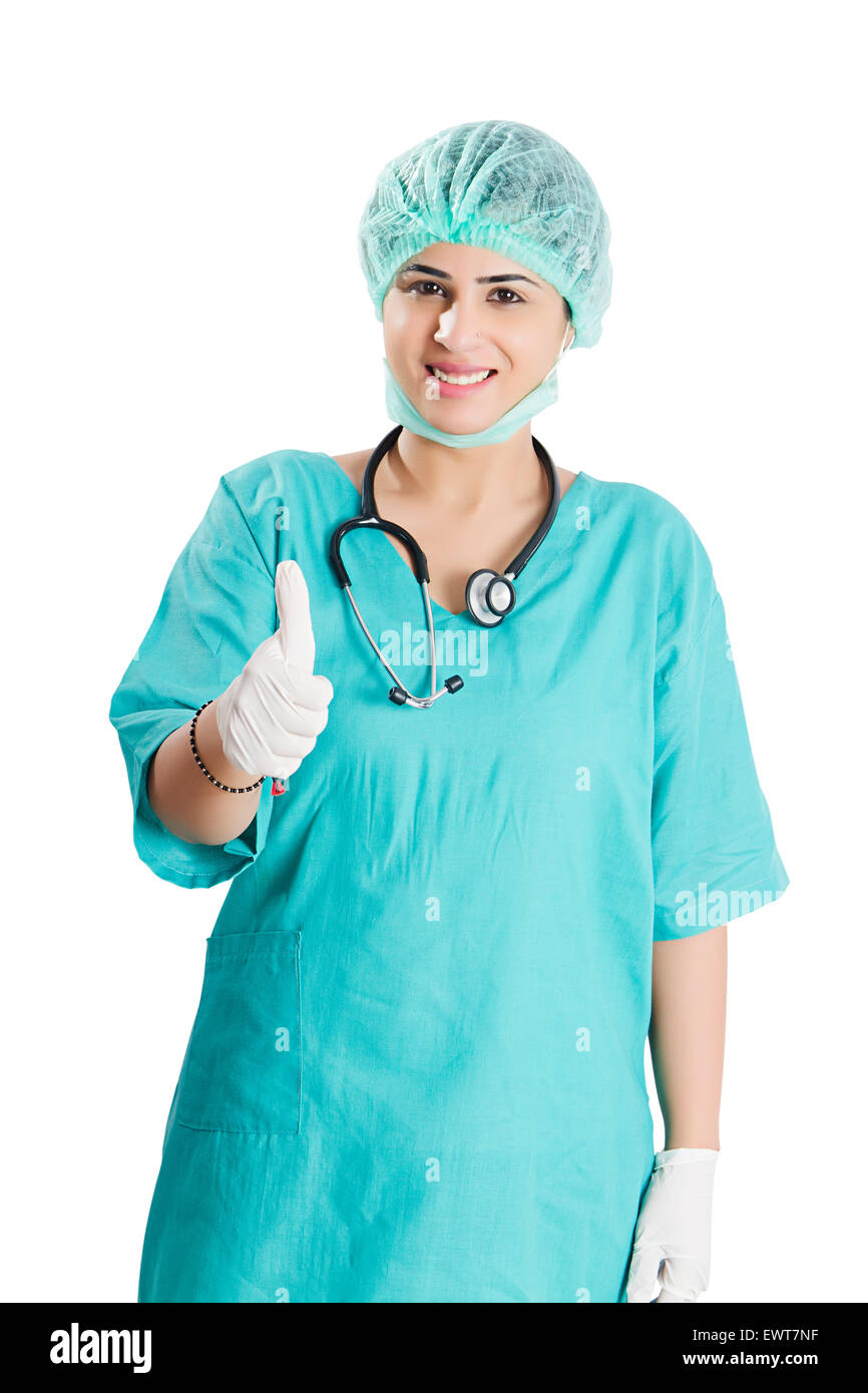 1 indian woman Surgeon doctor Surgical Cap showing Stock Photo Alamy