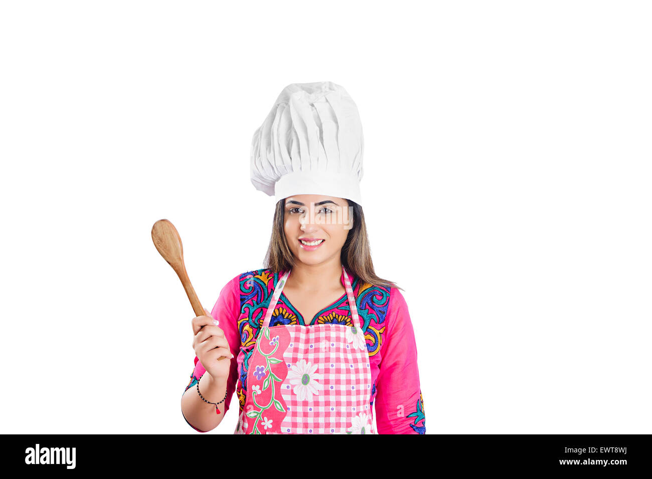 1 indian Woman Housewife Cooking Stock Photo