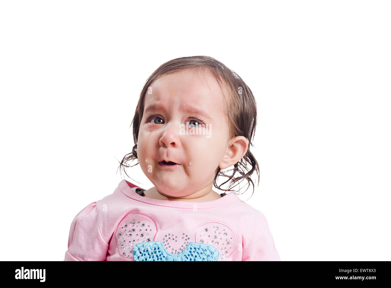 1 indian child Baby Crying Stock Photo
