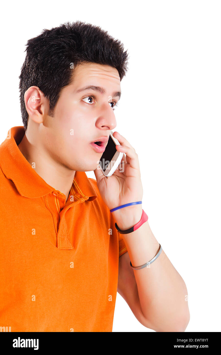 1 indian man talking Cell Phone Stock Photo