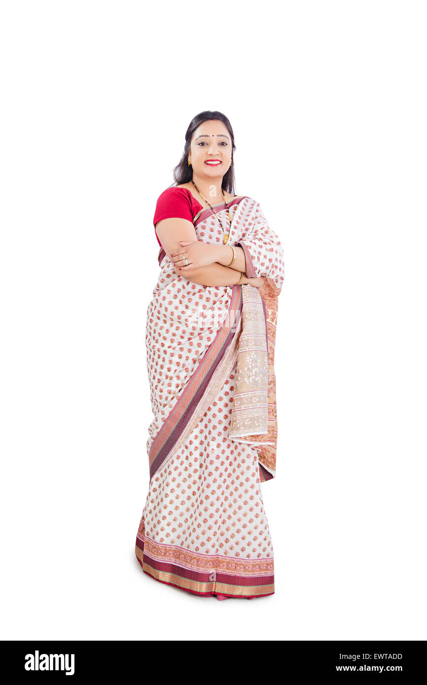 1 indian Woman Standing pose Stock Photo