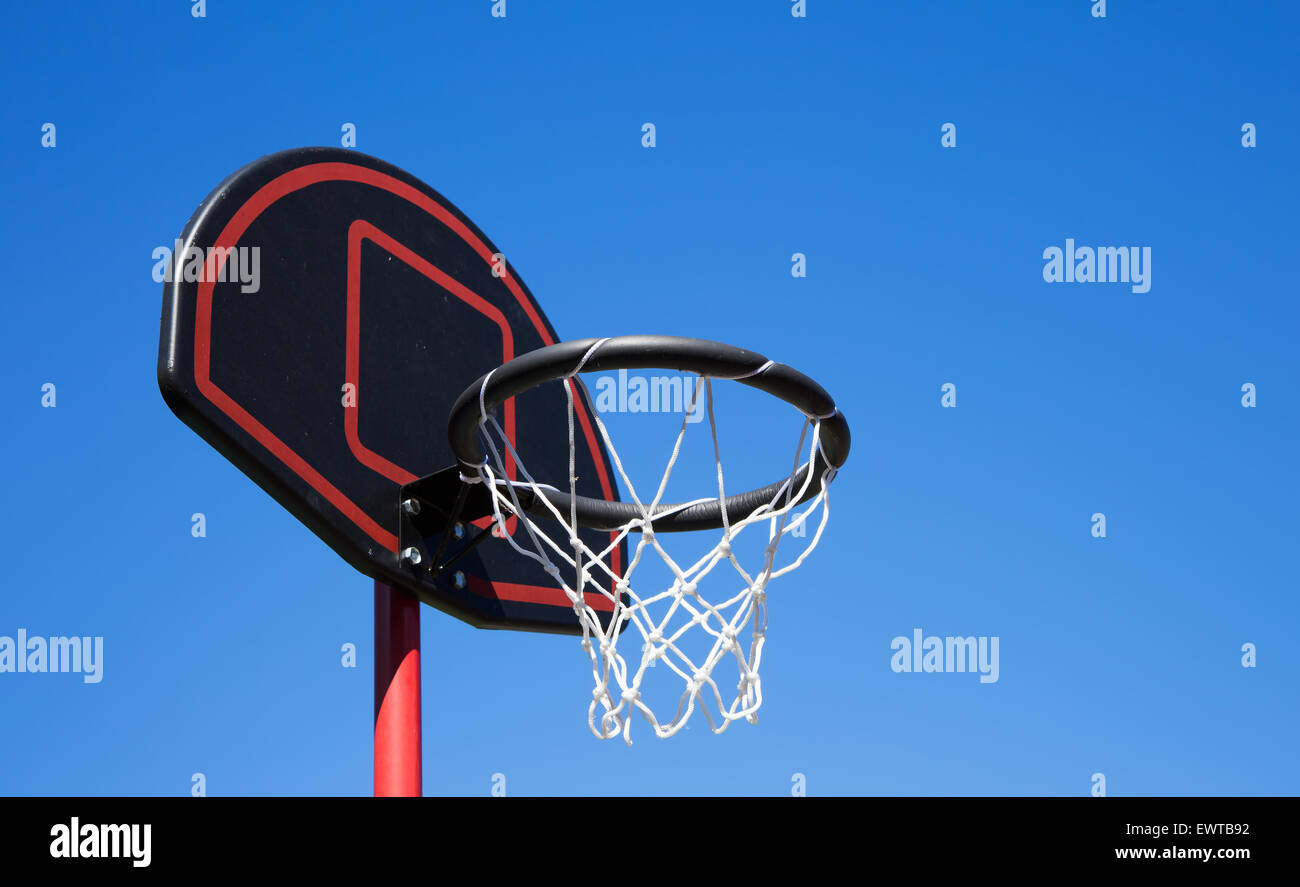 Basketball hoop on a blue sky background Stock Photo