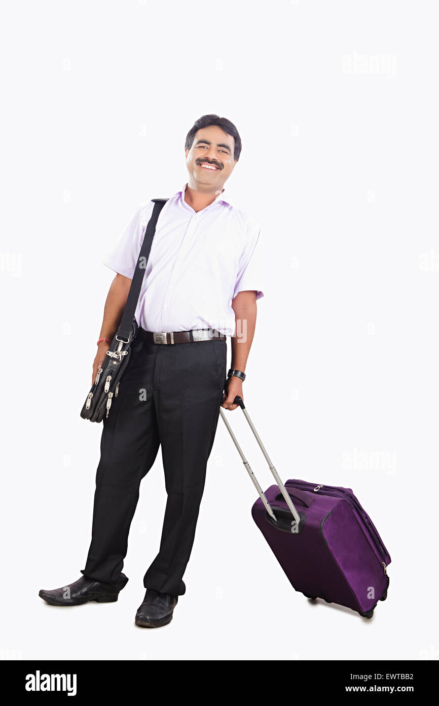 1 indian Business Man Passenger happy Journey Stock Photo