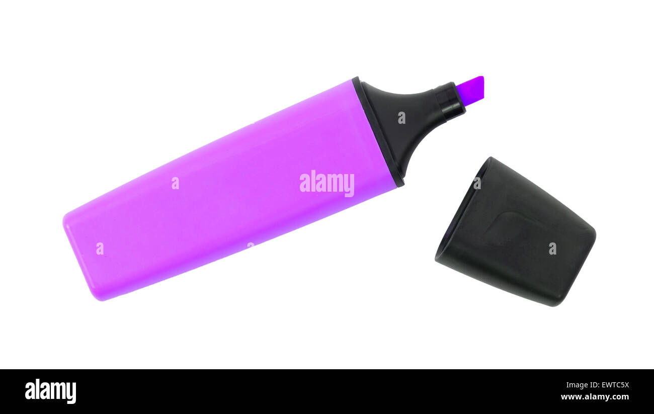 Purple highlighter isolated over a white background Stock Photo Alamy