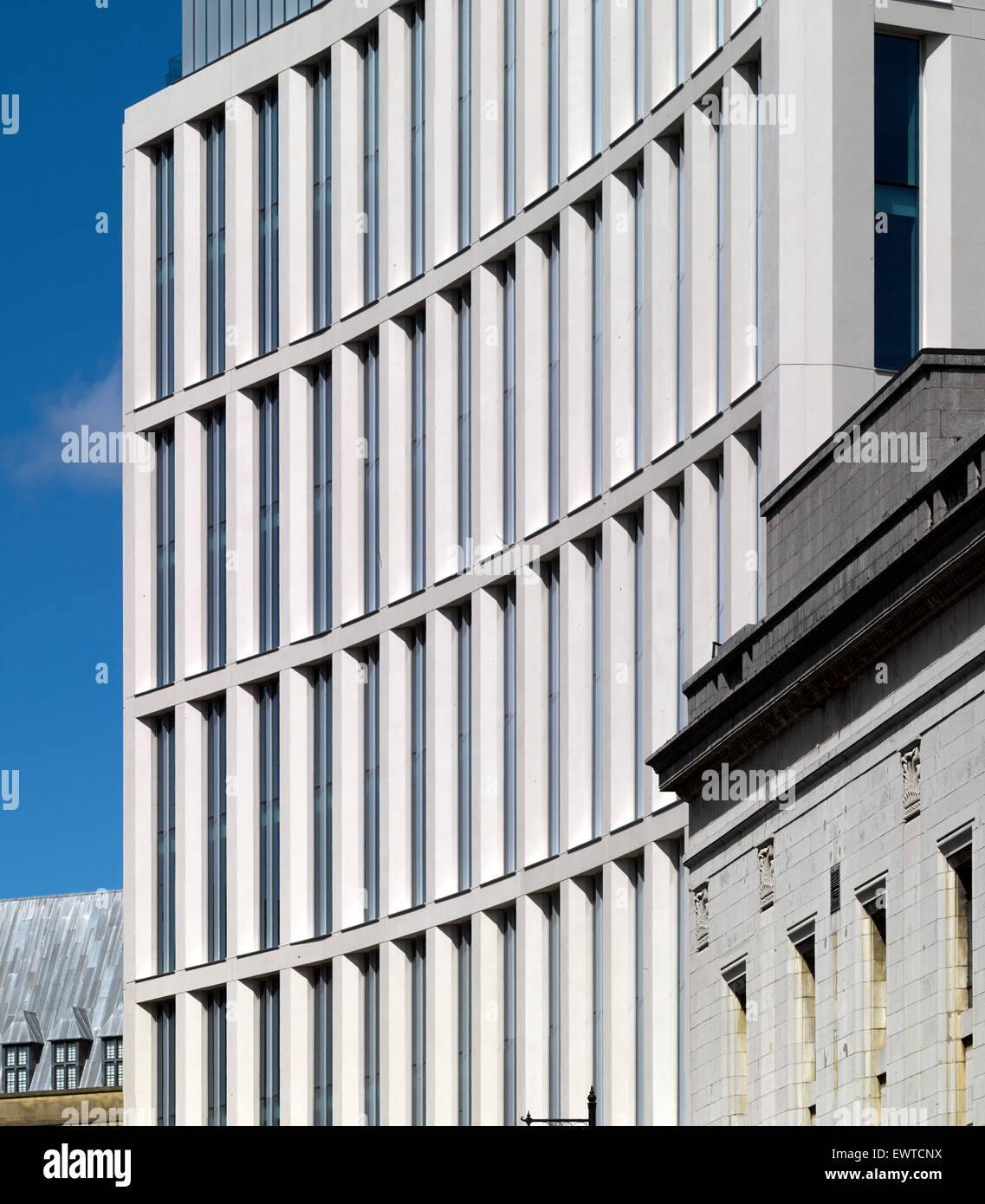 Facade detail. One St Peter's Square, Manchester, United Kingdom. Architect: Glenn Howells Architects, 2015. Stock Photo