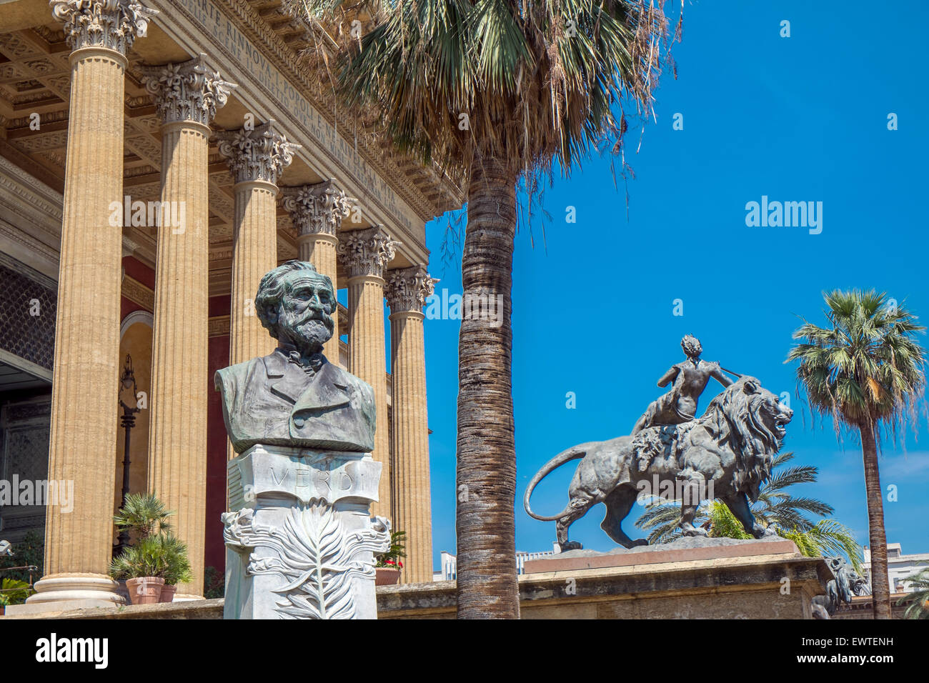 Teatro Massimo Vittorio Emanuele in Palermo Sicily. Stock Photo
