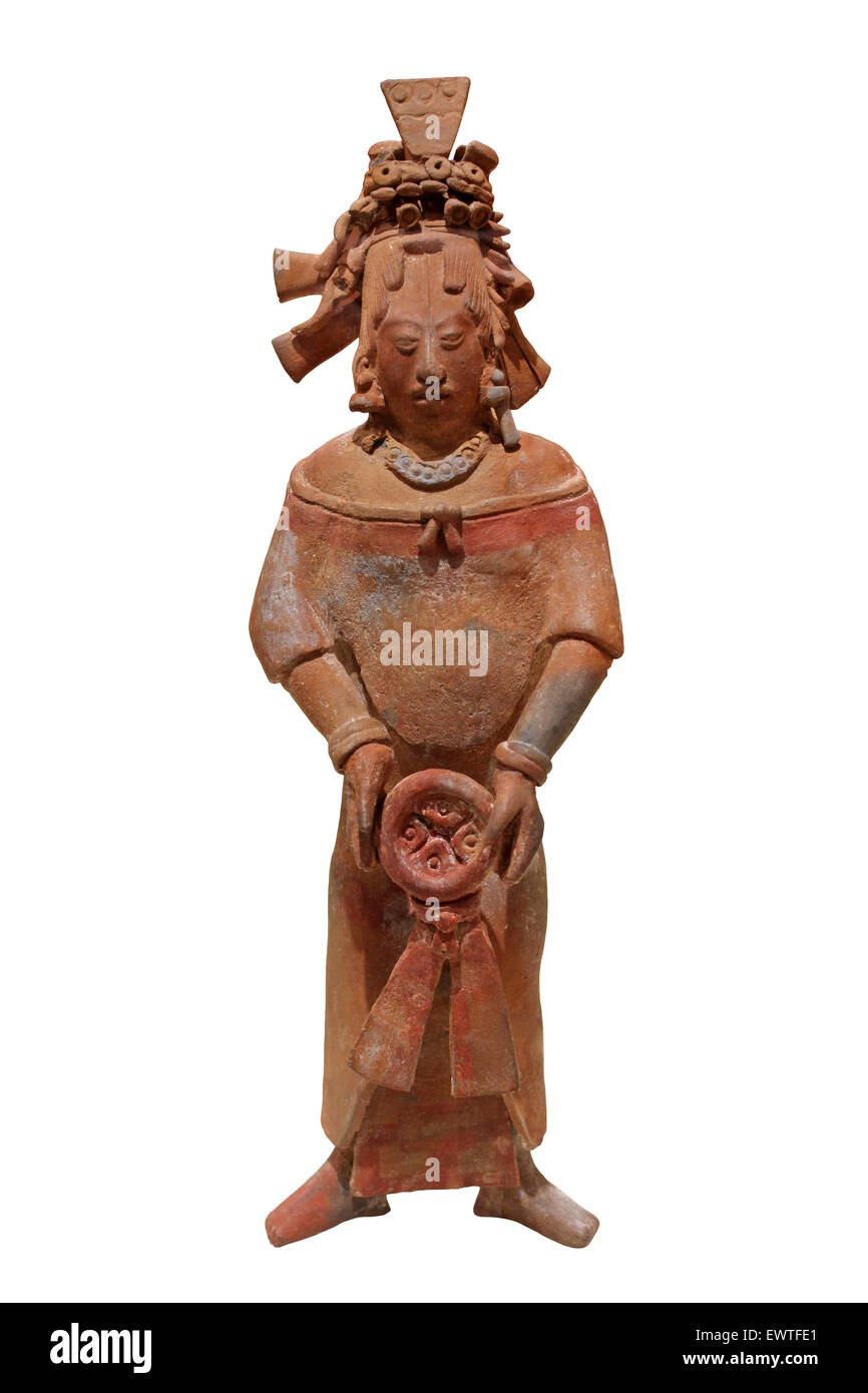Female Figure Ceramic Late Classic Period (AD 600-900) Stock Photo