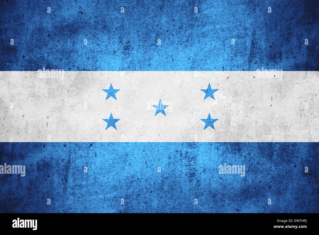 flag of Honduras or Honduran on rough pattern texture background Stock